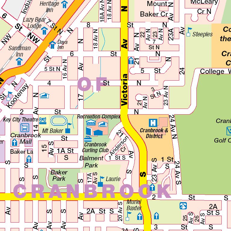 Cranbrook Overview Map Cranbrook, BC Map by Mapmobility Corp. | Avenza Maps