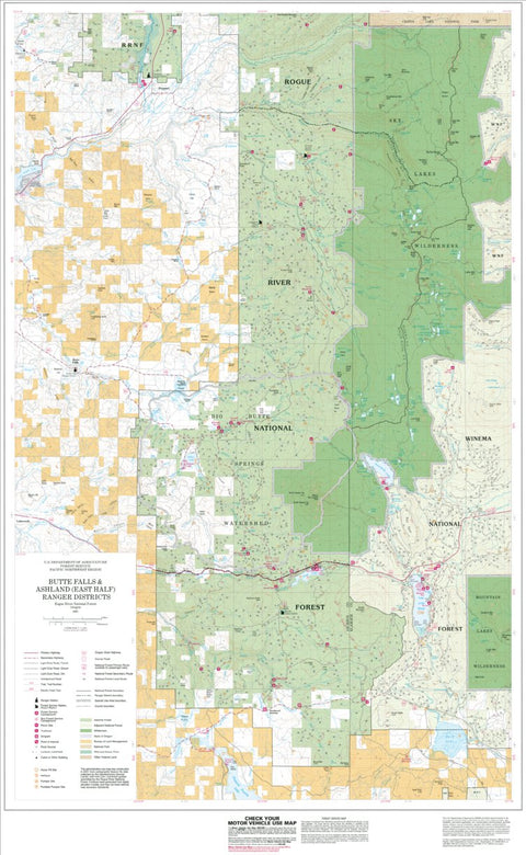 High Cascades Ranger District Map South Preview 1