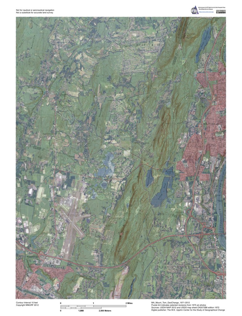 MA-Mount Tom: GeoChange 1971-2012 Map by Western Michigan University ...