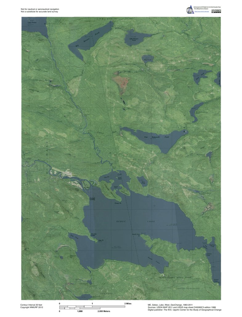 ME-Sebec Lake West: GeoChange 1983-2011 Map by Western Michigan ...