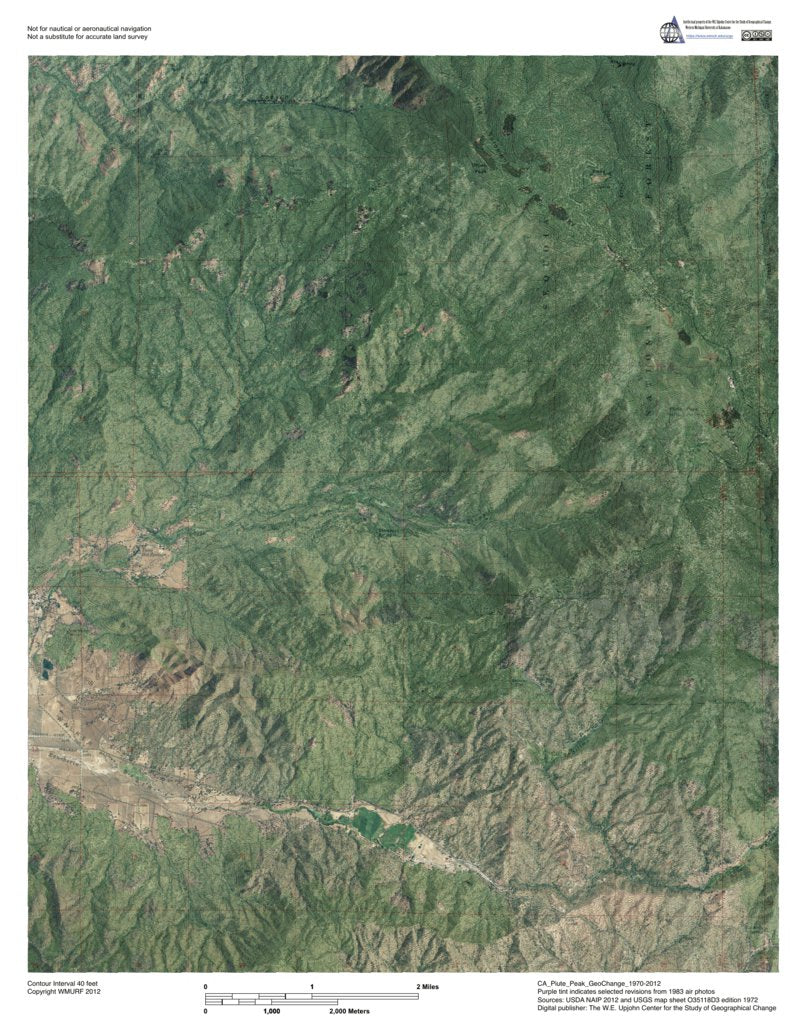 CA-Piute Peak: GeoChange 1970-2012 Map by Western Michigan University ...
