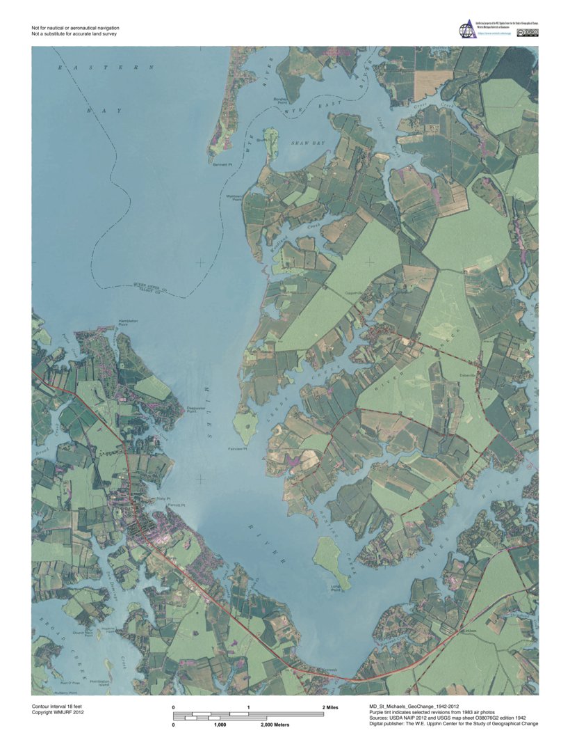 MD-St Michaels: GeoChange 1942-2012 Map by Western Michigan University ...