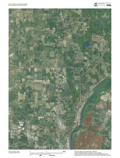 MI-Cedar Springs SW: GeoChange 1965-2012 Preview 1