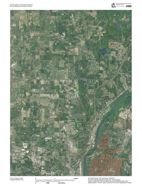 MI-Cedar Springs SW: GeoChange 1965-2012 Preview 1