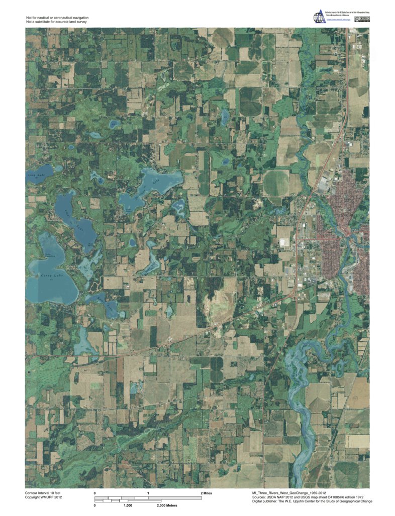 MI-Three Rivers West: GeoChange 1969-2012 Map by Western Michigan ...