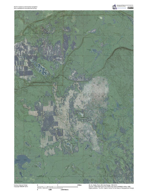 MI-Au Sable Point SW: GeoChange 1965-2012 Preview 1