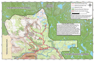 Gallatin NF, Cooke City Snowmobile Map 2014 Preview 1