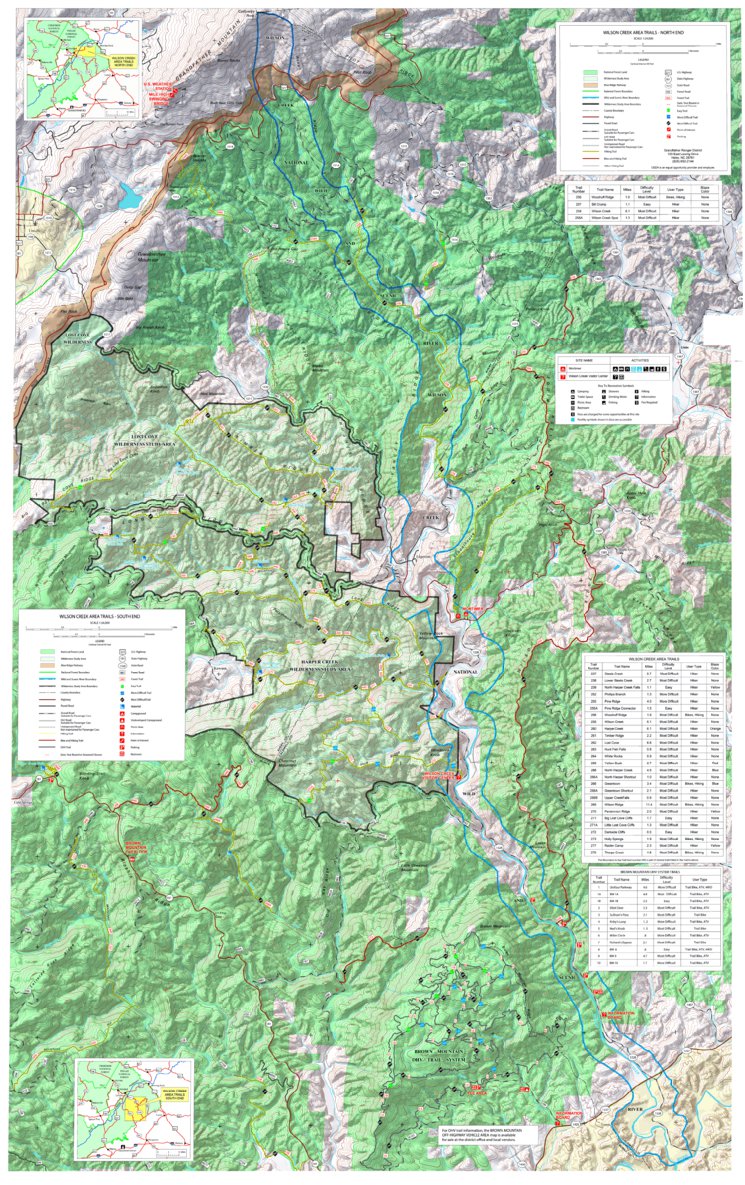 Wilson Creek National Wild and Scenic River Trails Map by US