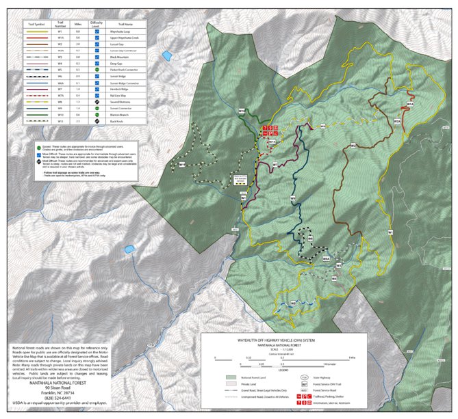 Cyfun Road Map Wayehutta Off Highway Vehicle Area Map by US Forest Service R8 | Avenza ...