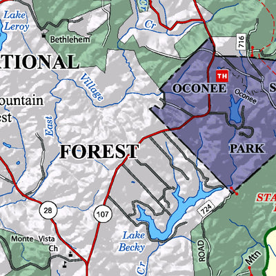 Andrew Pickens National Forest, Forest Visitor Map Preview 2