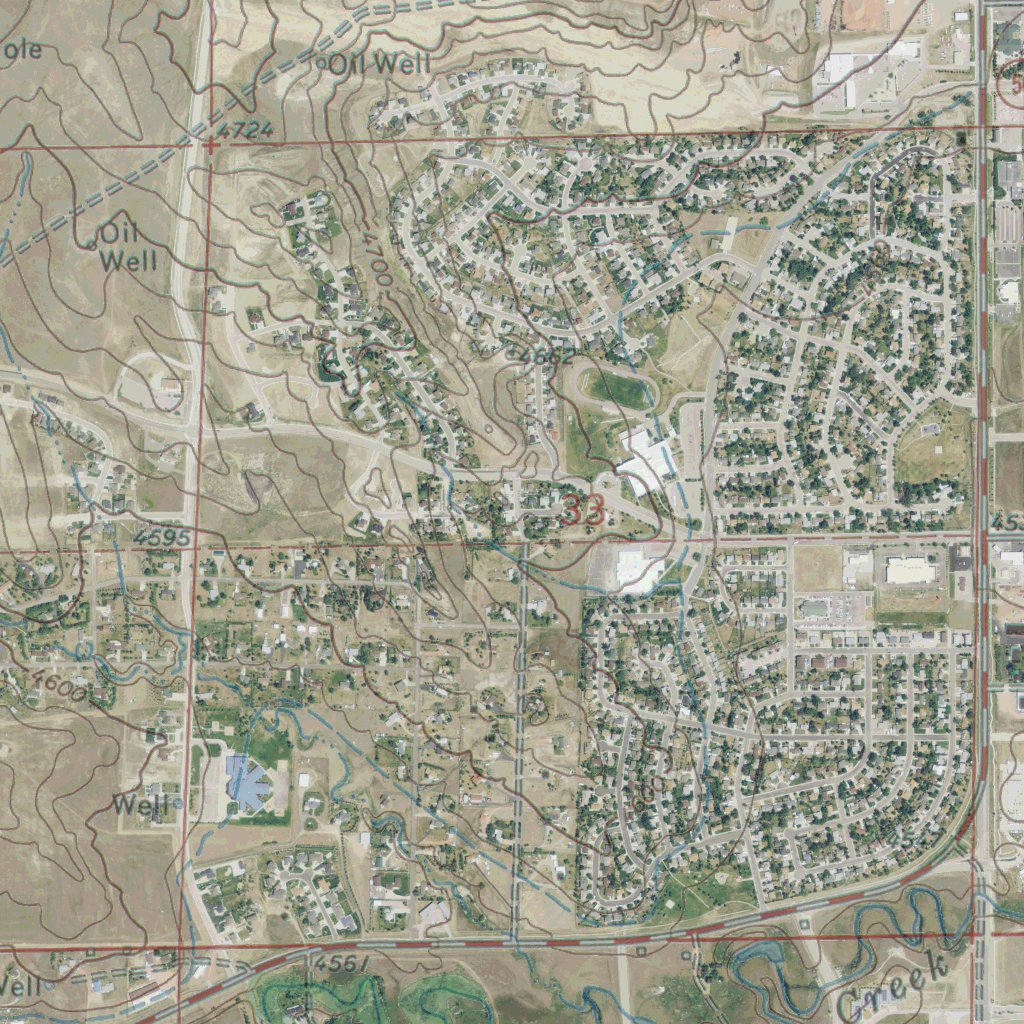 WY-GILLETTE WEST: GeoChange 1970-2012 Map by Western Michigan ...