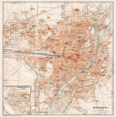 München (Munich) City Map, 1909 Preview 1