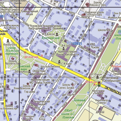 Псков, план города. Pskov City Map Preview 3