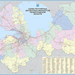 Ленинградская область. Карта автобусных маршрутов (12.2013). Leningradskaya Oblast Bus Map Preview 1