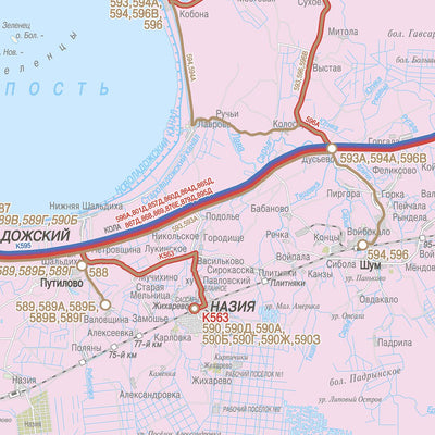 Ленинградская область. Карта автобусных маршрутов (12.2013). Leningradskaya Oblast Bus Map Preview 2