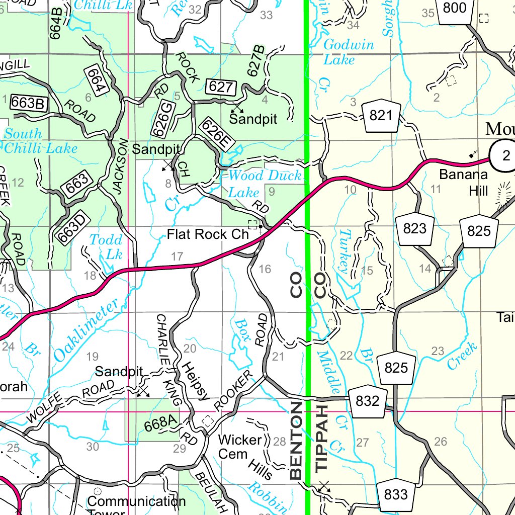 Holly Springs National Forest Visitor Map by US Forest Service R8 ...