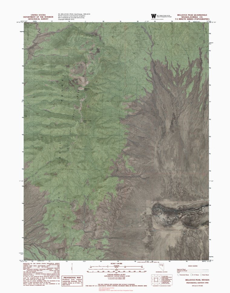 NV-BELLEVUE PEAK: GeoChange 1985-2010 Map by Western Michigan ...