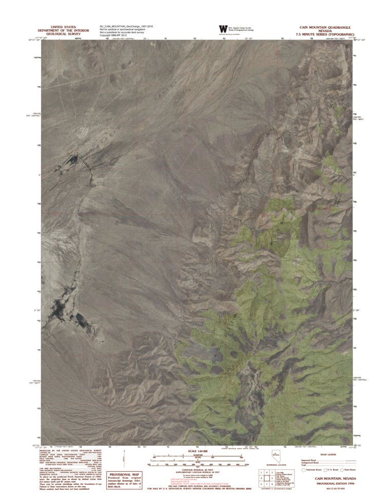 NV-CAIN MOUNTAIN: GeoChange 1957-2010 Map by Western Michigan ...