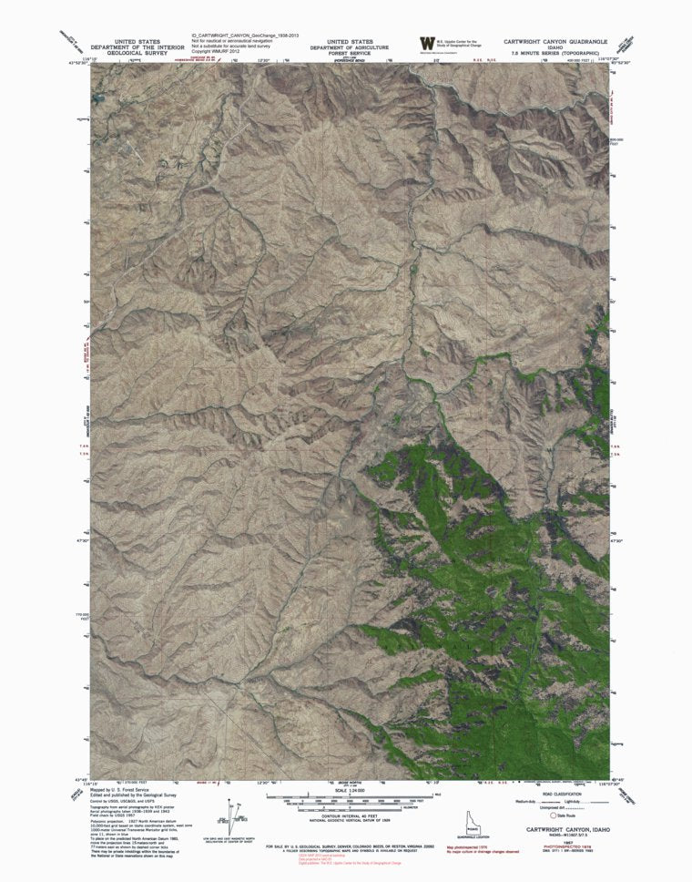 ID-CARTWRIGHT CANYON: GeoChange 1938-2013 Map by Western Michigan ...