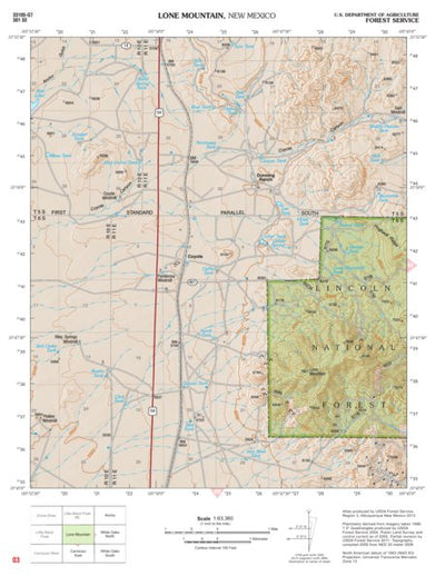 Lincoln National Forest Quadrangle: LONE MOUNTAIN Preview 1
