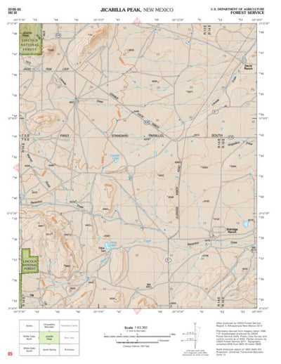 Lincoln National Forest Quadrangle: JICARILLA PEAK Preview 1
