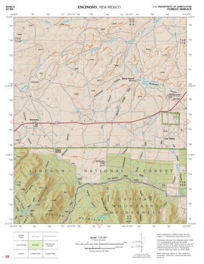 Lincoln National Forest Quadrangle: ENCINOSO Preview 1