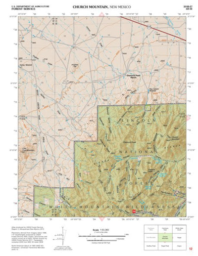 Lincoln National Forest Quadrangle: CHURCH MOUNTAIN Preview 1