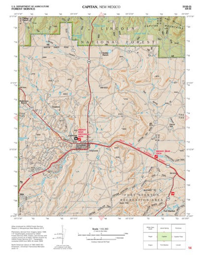 Lincoln National Forest Quadrangle: CAPITAN Preview 1