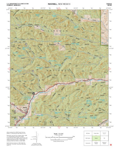 Lincoln National Forest Quadrangle: MAYHILL Preview 1