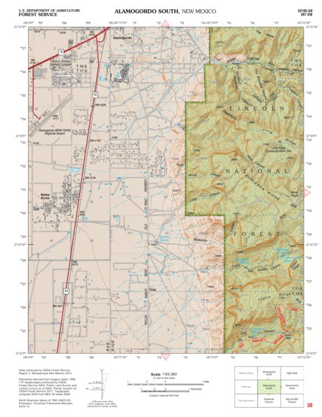 Lincoln National Forest Quadrangle: ALAMOGORDO SOUTH Preview 1