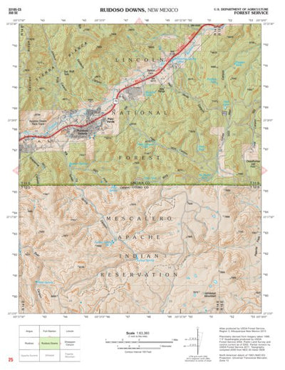 Lincoln National Forest Quadrangle: RUIDOSO DOWNS Preview 1