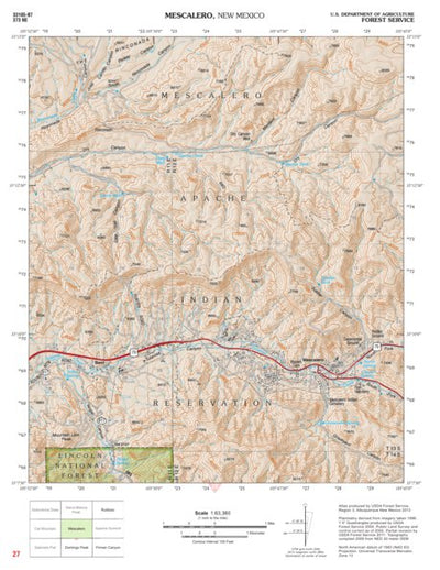 Lincoln National Forest Quadrangle: MESCALERO Preview 1