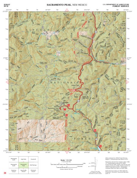 Lincoln National Forest Quadrangle: SACRAMENTO PEAK Preview 1