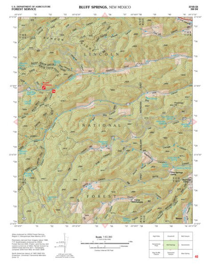 Lincoln National Forest Quadrangle: BLUFF SPRINGS Preview 1