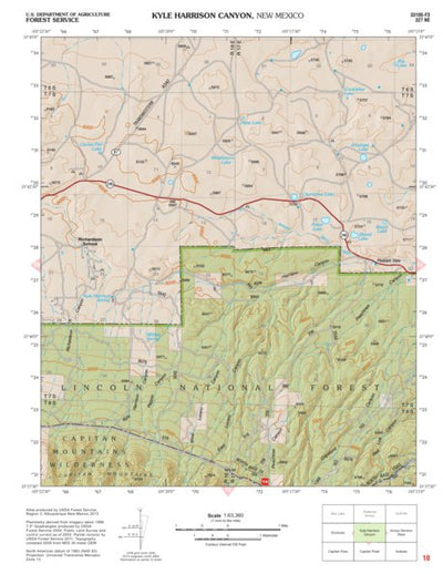 Lincoln National Forest Quadrangle: KYLE HARRISON CANYON Preview 1