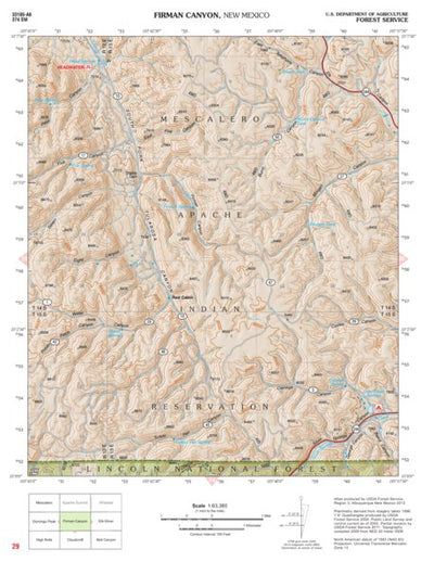 Lincoln National Forest Quadrangle: FIRMAN CANYON Preview 1