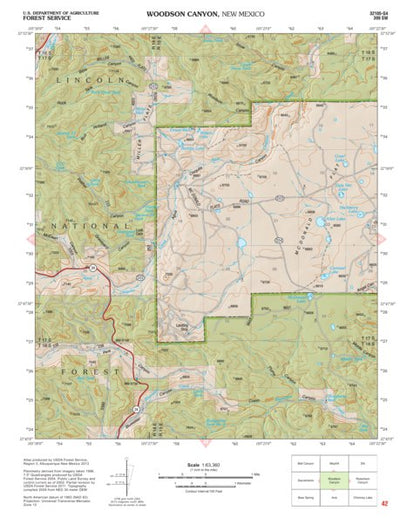 Lincoln National Forest Quadrangle: WOODSON CANYON Preview 1