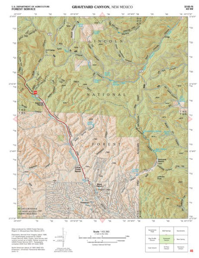 Lincoln National Forest Quadrangle: GRAVEYARD CANYON Preview 1