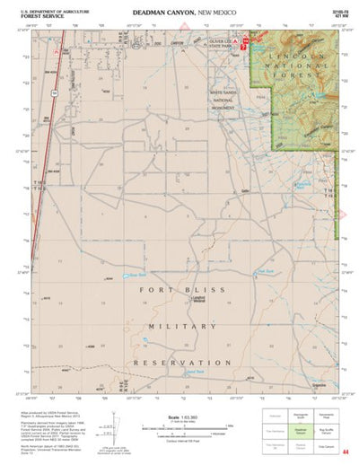 Lincoln National Forest Quadrangle: DEADMAN CANYON Preview 1