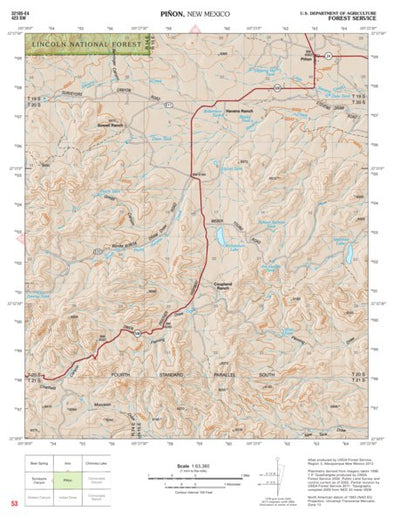Lincoln National Forest Quadrangle: PIÑON Preview 1