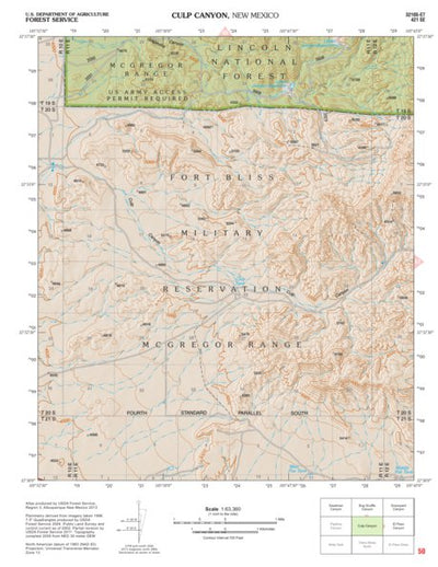 Lincoln National Forest Quadrangle: CULP CANYON Preview 1