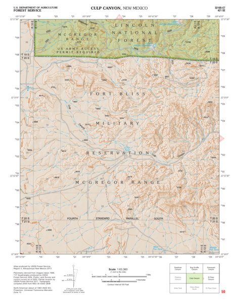 Lincoln National Forest Quadrangle: CULP CANYON Preview 1