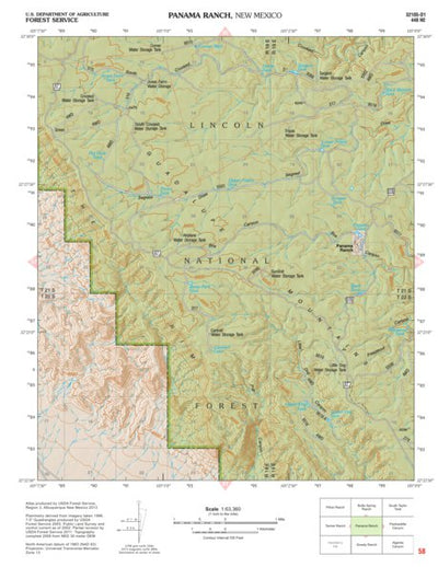 Lincoln National Forest Quadrangle: PANAMA RANCH Preview 1