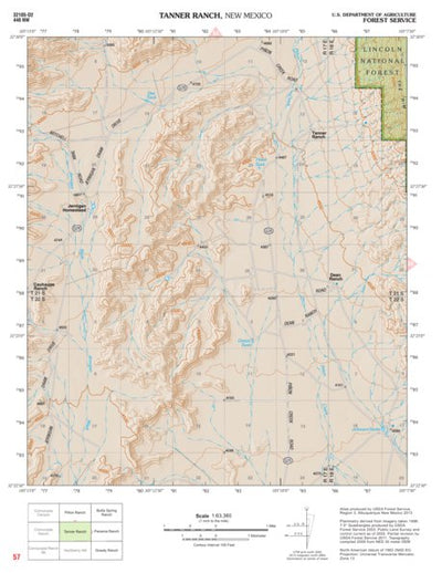 Lincoln National Forest Quadrangle: TANNER RANCH Preview 1