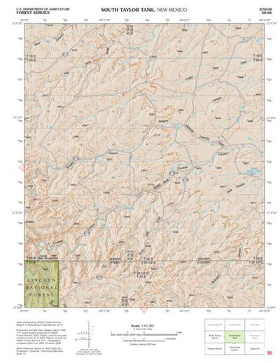 Lincoln National Forest Quadrangle: SOUTH TAYLOR TANK Preview 1