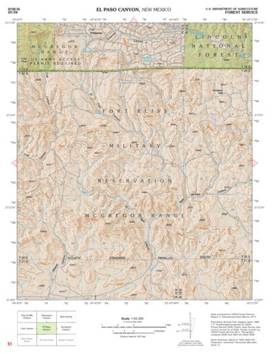 Lincoln National Forest Quadrangle: EL PASO CANYON Preview 1
