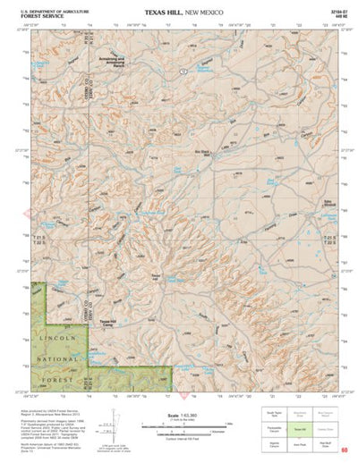 Lincoln National Forest Quadrangle: TEXAS HILL Preview 1