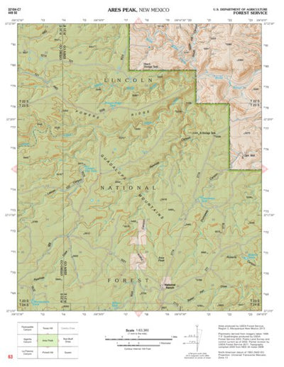Lincoln National Forest Quadrangle: ARES PEAK Preview 1