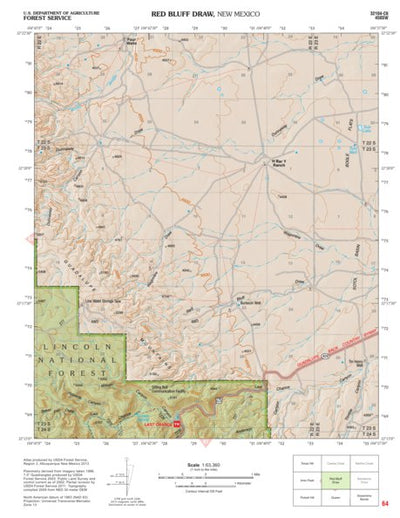 Lincoln National Forest Quadrangle: RED BLUFF DRAW Preview 1