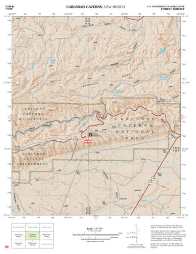 Lincoln National Forest Quadrangle: CARLSBAD CAVERNS Preview 1